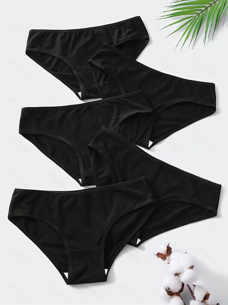 Zestaw 5 bawełnianych fig – niski stan i minimalistyczna czerń