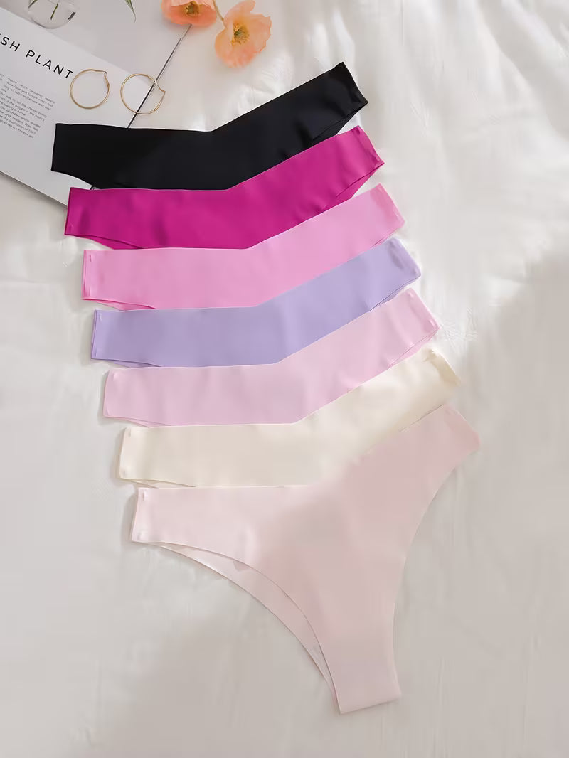 Zestaw bezszwowych majtek bikini 7 sztuk – pastelowe kolory i gładka linia