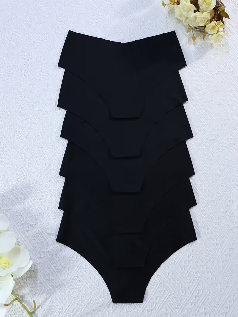 Zestaw bezszwowych fig damskich 6 sztuk – gładka forma i linia V