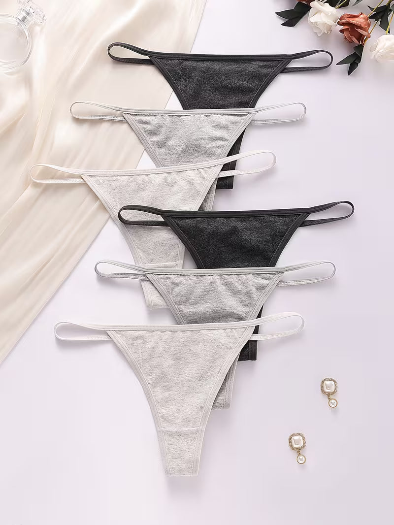 Zestaw bawełnianych stringów damskich – niski stan i codzienna lekkość