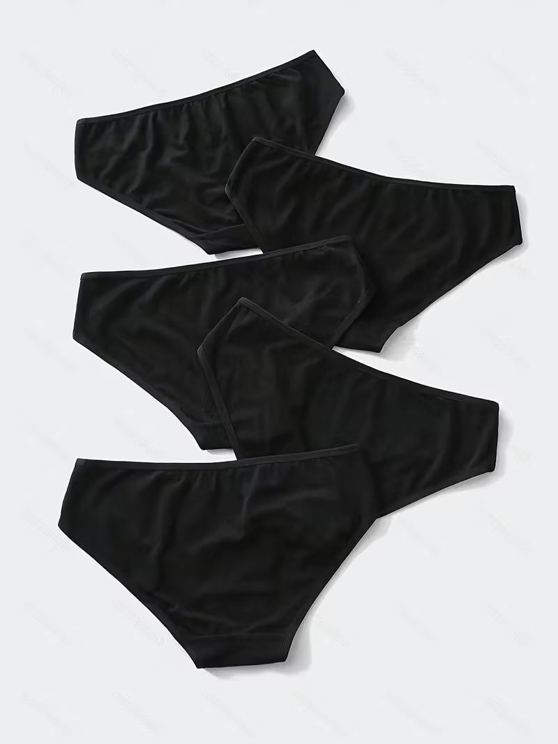 Zestaw 5 bawełnianych fig – niski stan i minimalistyczna czerń