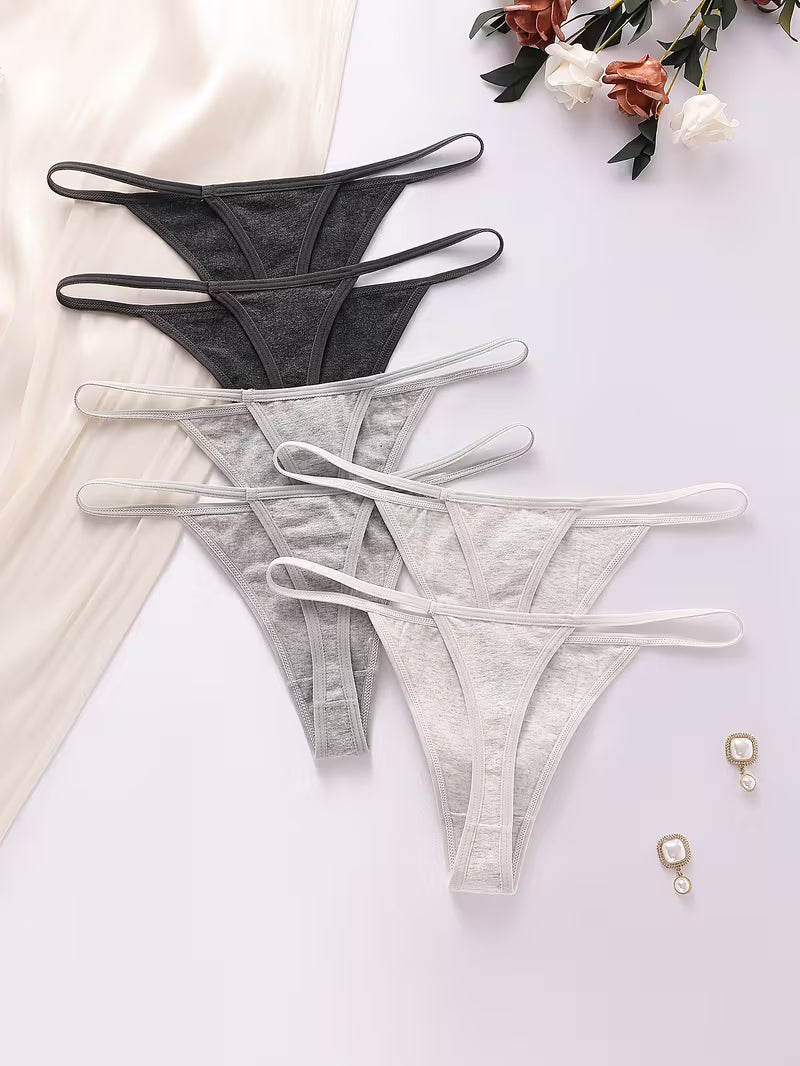 Zestaw bawełnianych stringów damskich – niski stan i codzienna lekkość