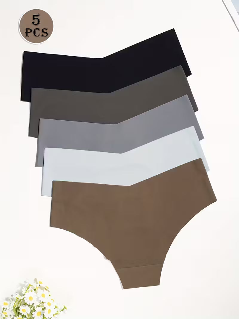 Zestaw bezszwowych majtek damskich 5 sztuk – niski stan i linia V