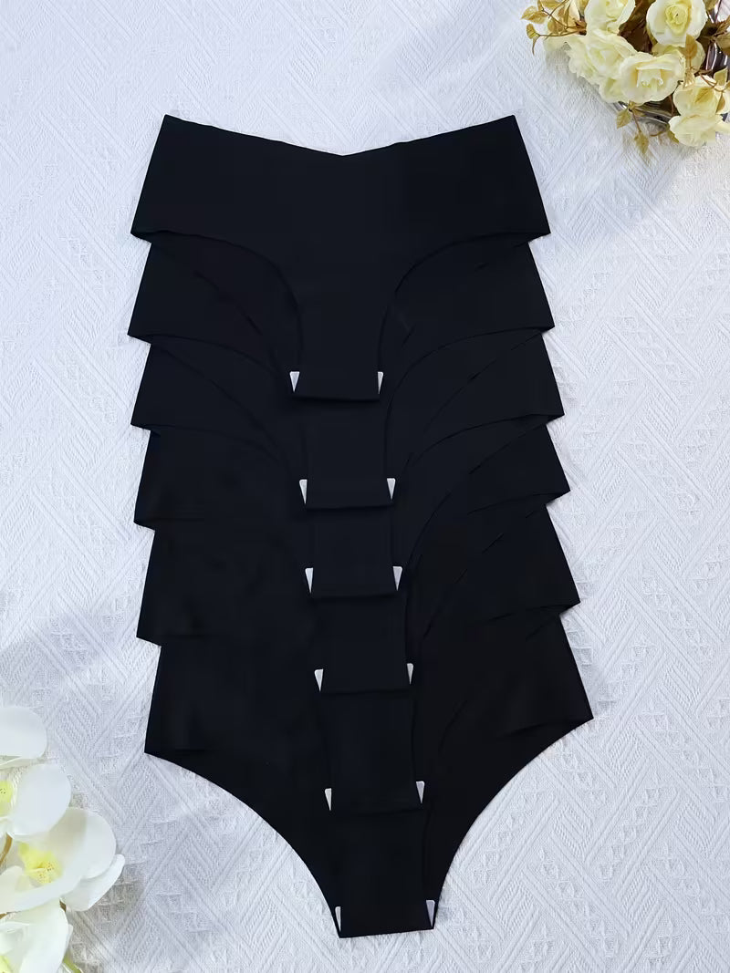 Zestaw bezszwowych fig damskich 6 sztuk – gładka forma i linia V