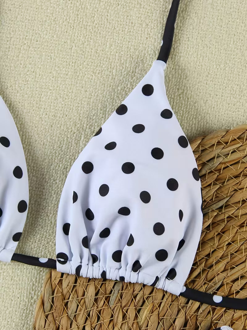 Bikini damskie halter – klasyczne kropki i lekka forma