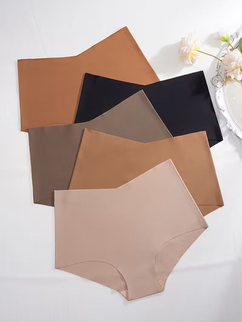 Zestaw bezszwowych majtek damskich 5 sztuk – wysoki stan i gładka linia