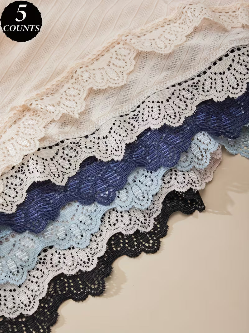 Zestaw majtek damskich 5 sztuk – miękka wiskoza i delikatne wykończenie