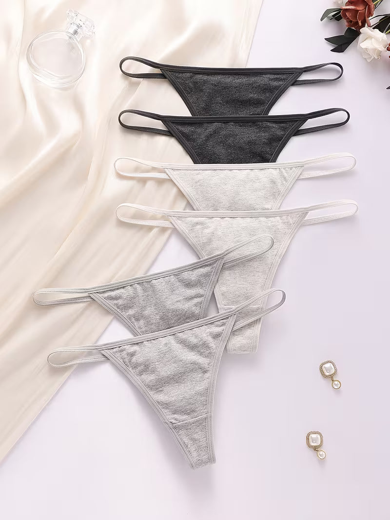 Zestaw bawełnianych stringów damskich – niski stan i codzienna lekkość
