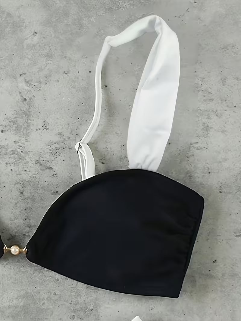 Dwuczęściowy komplet bikini – czarno-biały kontrast i nowoczesna elegancja