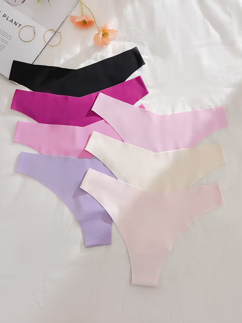 Zestaw bezszwowych majtek bikini 7 sztuk – pastelowe kolory i gładka linia