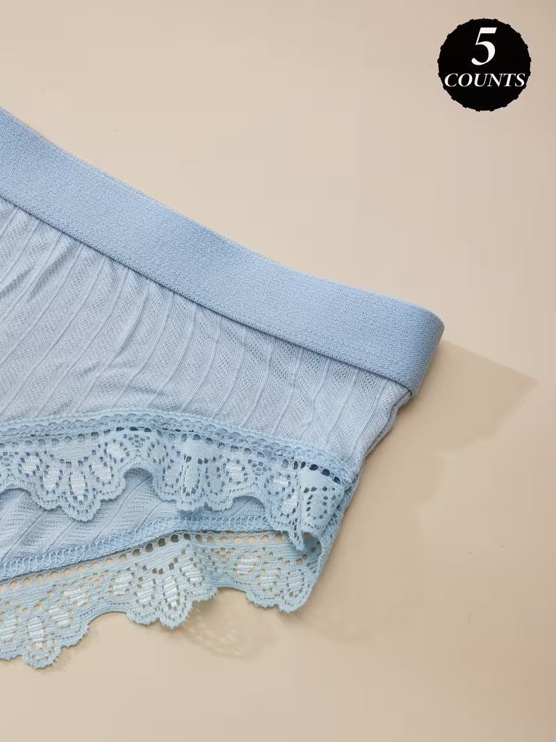 Zestaw majtek damskich 5 sztuk – miękka wiskoza i delikatne wykończenie