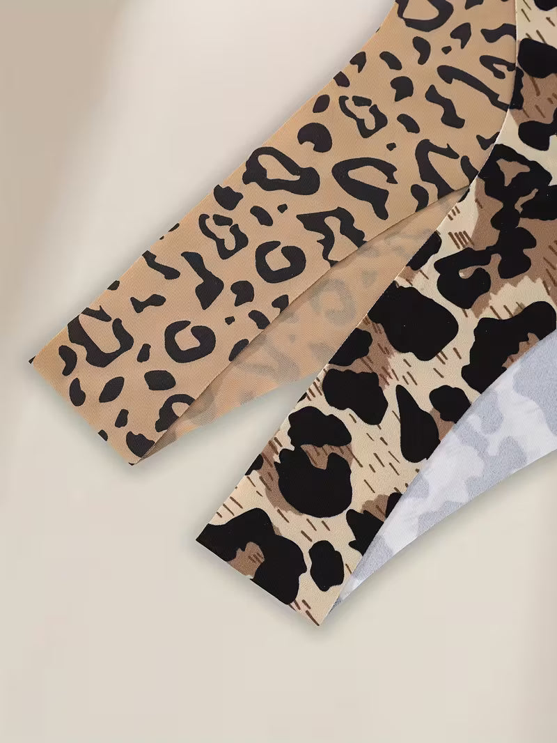 Zestaw 10 sztuk damskich stringów – bezszwowa forma i leopardzi akcent