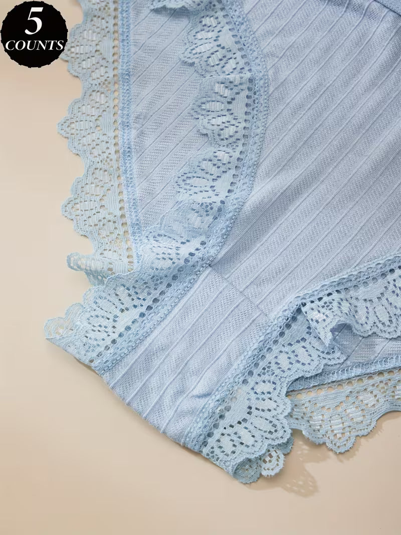 Zestaw majtek damskich 5 sztuk – miękka wiskoza i delikatne wykończenie